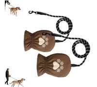 Correa para Perros con Manoplas térmicas incorporadas, con Guantes Integrados aislantes, Impermeables para el Invierno y con Forro Polar, para pasear al Perro en climas fríos (2pcs)