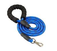 Correa para perros de 1,5 m, correa con cómodo mango acolchado de esponja y hilos reflectantes para perros de talla pequeña, media y grande, azul