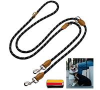 Correa para Perros de 3 m, Doble Cuerda, Reflectante, 3 Posiciones, Correa de Nailon, Correa para Perros Redonda y Resistente a Las mordeduras con 2 mosquetones, Correa de Entrenamiento, 14 mm