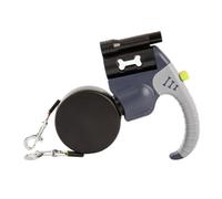 Correa para Perros Doble retráctil MechKit con luz LED | Correa para mascotas de doble cabeza de 3 metros de largo para pasear a dos perros de forma segura por la noche