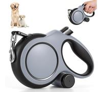 Correa para perros Flexi 8 m para perros grandes de hasta 50 kg, correa automática con apertura de salida en forma de U, antimordida, ABS + metal, parada segura y control con una sola mano, gris