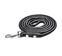 Correa para perros grandes, cordón de poliuretano para mascotas, arnés de coche, correas para perros, correa elástica retráctil acolchada y reflectante, correa de arrastre de piel de alce (negro, L)