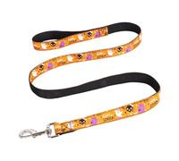 Correa para perros grandes para perros grandes, correa de metal para mascotas, hebilla de metal, sombrero de calabaza, estampado de murciélago, lindo accesorio de festival, nudo correa para perros (A,