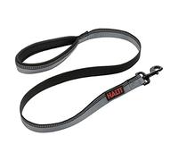 Correa para Perros HALTI - Tejido Reflectante 3M y asa Acolchada de Neopreno. , Aptos para Perros y Cachorros de tamaño Pequeño y Mediano (Talla S, Negro)