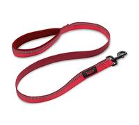Correa para perros HALTI - Tejido Reflectante 3M y asa Acolchada de Neopreno. , Aptos para Perros y Cachorros de tamaño Mediano y Grande (Talla L, Rojo)