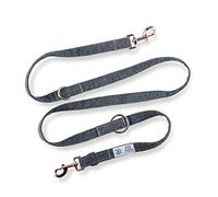 Correa para Perros Jack & Russell Premium Tweed Bradley 2.0m - Correa para Perros de Tweed con mosquetón de Oro Rosa - Correa para Perros Multi Ajustable (Gris Oscuro - Moteado)