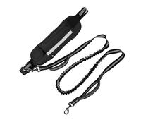 Correa para perros para correr al aire libre, con riñonera y asas dobles, ideal para correr al aire libre, manejo cómodo sin necesidad de manos, actividades al aire libre con tu perro (negro)