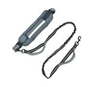 Correa para perros para correr al aire libre, con riñonera y asas dobles, ideal para correr al aire libre, manejo cómodo sin necesidad de manos, actividades al aire libre con tu perro (gris)