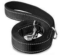 Correa para perros pequeños y medianos, reflectante de doble cara, mango acolchado de neopreno suave, 2 cm de ancho por 180 cm de largo, color negro