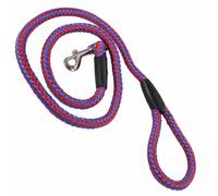 Correa para perros redonda trenzada GogiPet®, roja-azul de 120 cm. x 1,4 cm.