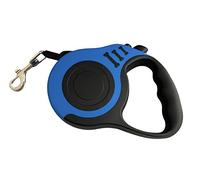 Correa para perros retráctil, ergonómica, para perros de peso máximo 25 kg, 5 m, resistente, con botones para bloquear y enrollar (5m, azul)