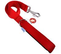 Correa para perros textil Premium Confort GogiPet®, roja con asa acolchada