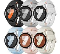 Correa para Samsung Galaxy Watch 7/6/5/4/FE de 40 mm, 44 mm, Galaxy Watch 6 Classic de 47 mm, 43 mm, Galaxy Watch 4 Classic Band 46 mm, 42 mm, Watch 5 Pro 45 mm, correas deportivas de silicona sin