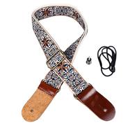 Correa para Ukulele Ajustable, Nylon con Extremos de Cuero, Diseño Étnico Bordado, Cómoda y Resistente - Perfecta para Todos los Niveles, Uso Seguro y Estilo Único (Estilo 1)