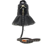 Correa Perro Accesorios De Ropa para Perros Collar De Perro para Mascotas Plaid para Perros Juego De Arnés Y Correa para Perros Medianos Correa Perro Suave(28-33cm)