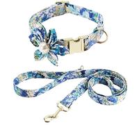 Correa Perro Collar de correa para mascotas para mascotas, Collar de perro suave, conjunto de Collar y correa de perro reflectante, correa de Collar de perro ajustable Correa Perro Suave(Blue,30-50cm)