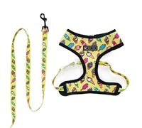 Correa Perro Collar De Perro De Nailon, Correa De Arnés, Sin Tirones, A Prueba De Escape, Conjunto De Correa De Collar Para Mascotas, Collares Estampados Para Mascotas Con Pajarita Correa Perro Suave(