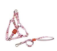 Correa Perro Collar De Perro De Poliéster, Conjunto De Cinturón, Correa De Pecho Personalizada Para Mascotas, Conjunto De Cuerda De Tracción, Arnés De Cinturón De Seguridad Correa Perro Suave(Pink,61-