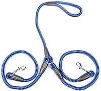 Correa Perro Collar De Perro Mascota De Dos Cabezas, Correa De Restricción De Seguridad De Plomo para Cachorros De Estilo Doble Doble, Dos Perritos Correa Perro Suave(Blue,0.8 * 120cm)