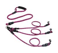 Correa Perro Correa para Perros pequeño Doble Gancho y Bucle (Purple,1) | Correa Mascota Hebilla giratoria No se enreda fácilmente
