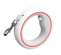 Correa Perro Correr Anillo Retráctil para Correa De Perro, Iluminación Led, Collar Flexible para Mascotas, Ajustable Tracción para Perros Y Cachorros Antideslizantes Reforzada(Rot)