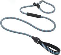 Correa Perro Correr Cadena P Reflectante Collar Deslizante Grande Mascota Caminar Plomo Perro Escalada Cuerda Cómoda Antideslizantes Reforzada(Blue,10mmX150cm)
