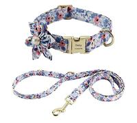 Correa Perro Correr Collar De Perro Nailon, Correa, Arnés, Bolsa para Caca, Conjunto Collares Impresos Ajustables, Arneses para Perros Antideslizantes Reforzada(A,19-28cm)