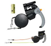 Correa Perro Extensible 3 Metros para 2 Perros, Correas Extensibles con Linterna, Correa Retráctil Doble Perros para Adiestramiento y Paseo, Correa Flexible Larga, Control con un Solo Botón