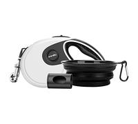 Correa Perro Extensible hasta 5 Metros - Kit Cuerda Retráctil con Mango Antideslizante + Dispensador de Bolsas + Bebedero Plegable, Accesorios para Perros Grandes, Medianos y Pequeños hasta 40 Kg