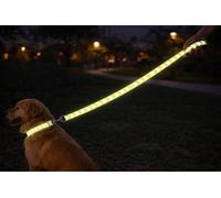Correa Perro - Fergu Fluo Amarillo - 130 cm x 20 mm - Nylon - Reflectante - asa Suave