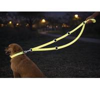 Correa Perro - Fergu Fluo Amarillo - 200 cm x 25 mm - Nylon - 3 Posiciones - Manos Libres - Reflectante