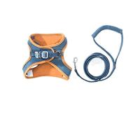 Correa Perro Juego De Arnés Y Correa para Mascotas para Perros, Chaleco para Cachorros Y Gatos, Collar De Arnés para Mascotas, Collar Cómodo Correa Perro Suave(Blue,56-65cm)