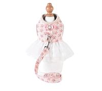 Correa Perro Juego De Arnés Y Correa para Vestido De Perro, 6 Colores, Niña, Niño, Mascota, Cachorro, Collar De Animales Pequeños, Artículos De Plomo para Caminar Correa Perro Suave(Pink,16-21cm)