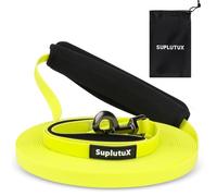 Correa Perros Larga, Correas para Perros 5 Metros, Correas Impermeable para Perros PVC, Mango Suave y Cómodo, Correa Adiestramiento Perro Grande y Pequeño o Mascotas (Amarillo-Verde 01, 15m)