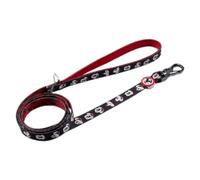 Correa Premium para Perros de Mickey Mouse - Color Negro y Rojo - Talla S - Mosquetón para Collar Incluido - Detalles en 3D - Elaborada en Poliéster - Producto Original Diseñado en España