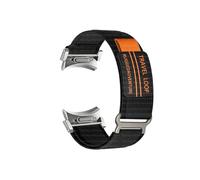 Correa Quic kFit Compatible con Samsung Galaxy Watch Series 6 5 4 44mm 40mm/6Classic 47mm 43mm/4 Classic 46mm 42mm/5 Pro 45mm Sin espacios Trail Loop Band(Black silver,For Galaxy Watch 5 40/44mm)