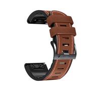 Correa QuickFit de 22 y 26mm for Garmin Epix Gen 2, cuero + silicona for Fenix 8 E 7 7X Pro 47 51mm 5X Plus 6X 6(Light Brown,22mm)