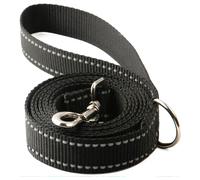 Correa Reflectante Negra para Perros, 3/4 de X 6 pies, con Asa, Correa de Nylon para Perros, Adecuada para de Perros Pequeños, Medianos y Grandes, Seguimiento, Entrenamiento, Etc., Sin Batería