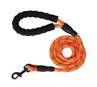 Correa reflectante para perro con cómodo mango acolchado, cuerda de tracción doble resistente para perros fuertes, mejora la seguridad y el contrato (naranja, 1,2 m)