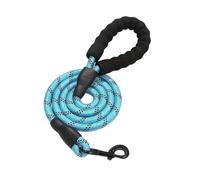 Correa reflectante para perro con cómodo mango acolchado, cuerda de tracción doble resistente para perros fuertes, mejora la seguridad y el contrato (azul claro, 3 m)