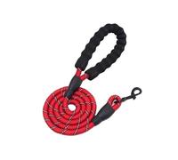 Correa reflectante para perro con cómodo mango acolchado, cuerda de tracción doble resistente para perros fuertes, mejora la seguridad y el contrato (rojo, 3 m)
