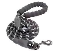 Correa reflectante para perro con cómodo mango acolchado, cuerda de tracción doble resistente para perros fuertes, mejora la seguridad y el contrato (negro, 1,2 m)