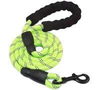 Correa reflectante para perro con cómodo mango acolchado, cuerda de tracción doble resistente para perros fuertes, mejora la seguridad y el contrato (verde claro, 2 m)