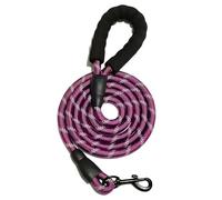 Correa reflectante para perro con cómodo mango acolchado, cuerda de tracción doble resistente para perros fuertes, mejora la seguridad y el contrato (morado, 2 m)