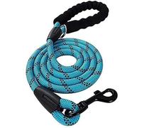 Correa reflectante para perro con mango acolchado, múltiples opciones de tamaño y color (estándar, 1 m de longitud, azul)