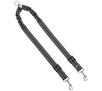 Correa reflectante para perro de doble cabeza para caminar, dos cuerdas de entrenamiento de nailon reforzadas con hebillas de metal para razas y equipo de caminar