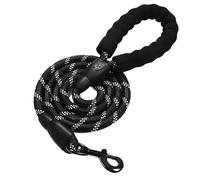 Correa reflectante para perros de todos los tamaños - Resistente y cómoda para Golden Retriever, Labrador y otros (negro, 0,6 cm 1,5 m)