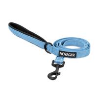 Correa Reflectante Voyager de 5 pies de Largo con Mango de Neopreno para Perros, Bonita y Resistente, para Caminar, Correr y Entrenar, Apta para Perros de Raza pequeña, Mediana y Grande, Azul bebé, S