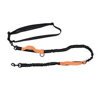 Correa Reflectante y retráctil para Perros, Cuerda de tracción Ajustable para Mascotas con de Doble Control, diseño de cinturón sin Manos para Paseos nocturnos y Uso al Air (Naranja)