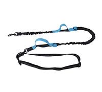 Correa Reflectante y retráctil para Perros, Cuerda de tracción Ajustable para Mascotas con de Doble retracción, cinturón sin Manos para Paseos nocturnos, Fabricada en Nylon (Azul)